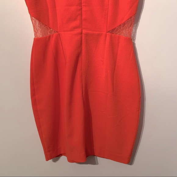 Topshop Coral Dress with lace details - Picture 6 of 8